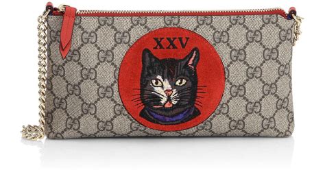 gucci feline charm|Gucci GG Supreme Canvas Cat Charm on SALE.